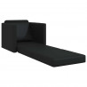 Sofa Bed 60cm Czarny Sztuczna skóra