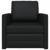 Sofa Bed 60cm Czarny Sztuczna skóra