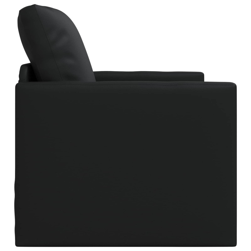 Sofa Bed 60cm Czarny Sztuczna skóra