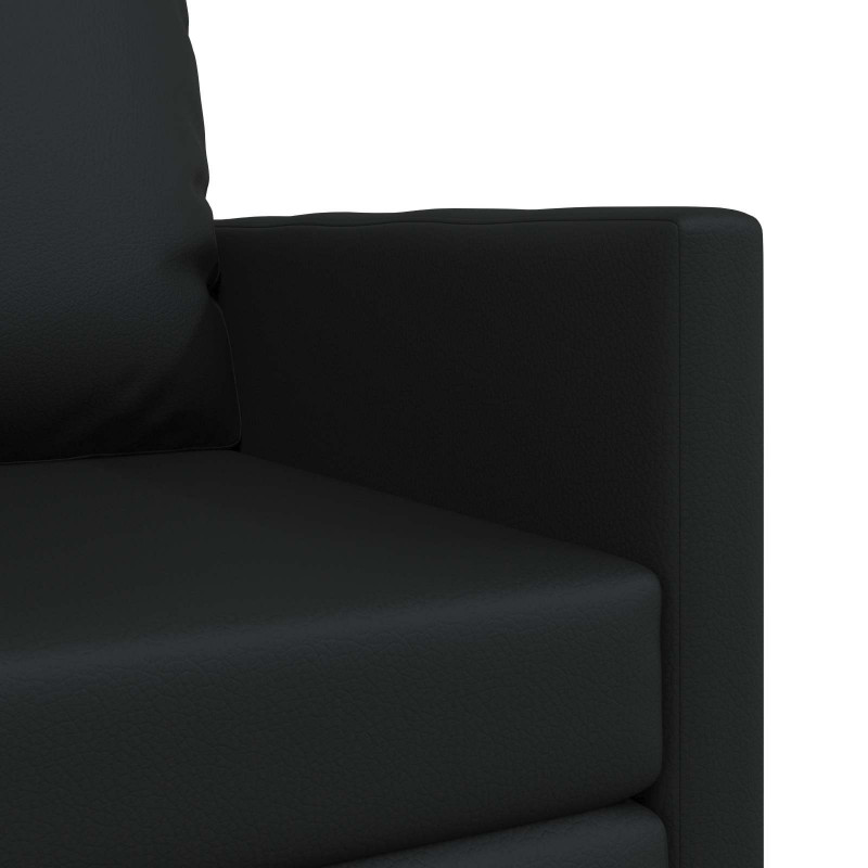 Sofa Bed 60cm Czarny Sztuczna skóra