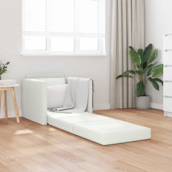 Sofa Bed 60cm Biały Sztuczna skóra