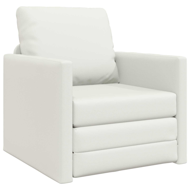 Sofa Bed 60cm Biały Sztuczna skóra