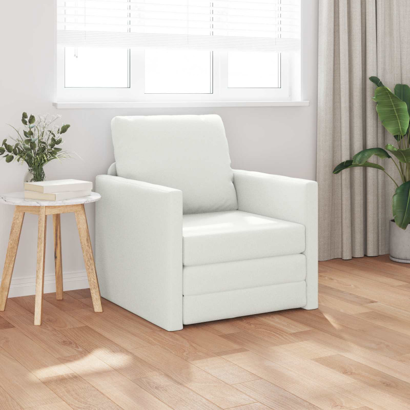 Sofa Bed 60cm Biały Sztuczna skóra