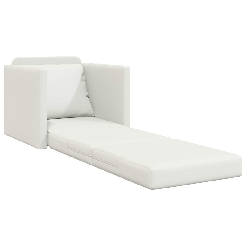 Sofa Bed 60cm Biały Sztuczna skóra