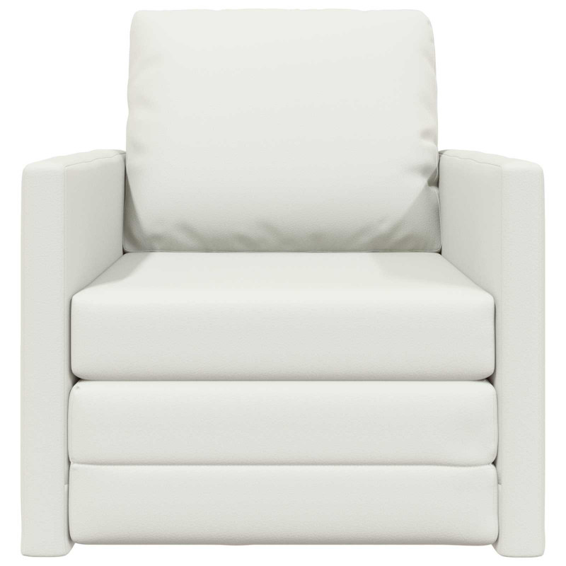 Sofa Bed 60cm Biały Sztuczna skóra