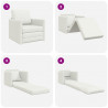 Sofa Bed 60cm Biały Sztuczna skóra