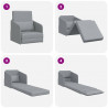 Sofa Bed 60cm Jasnoszary tkanina