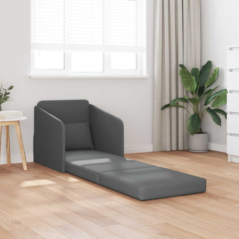 Sofa Bed 60cm Ciemnoszary tkanina