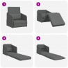 Sofa Bed 60cm Ciemnoszary tkanina
