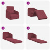 Sofa Bed 60cm Czerwone wino tkanina