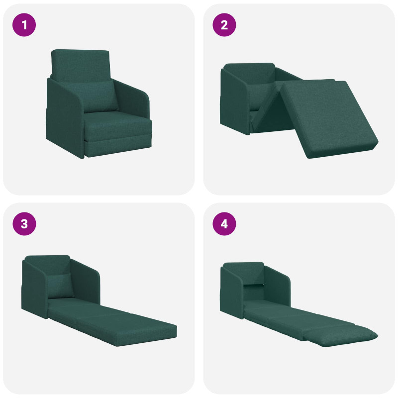 Sofa Bed 60cm Ciemna zieleń tkanina