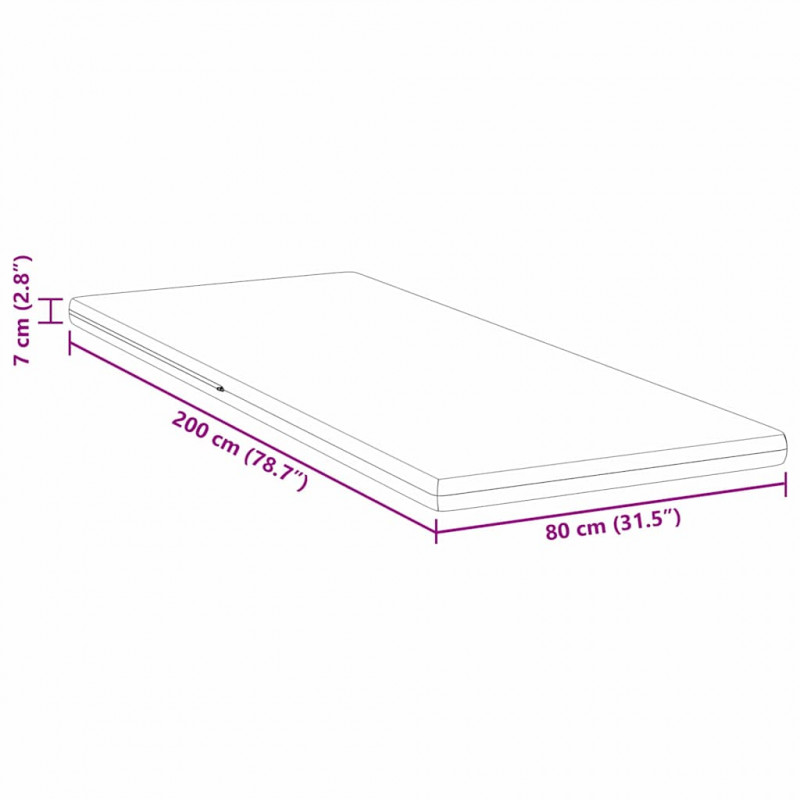 Nakładka na materac Biały 80 x 200 cm Tkanina żakardowa