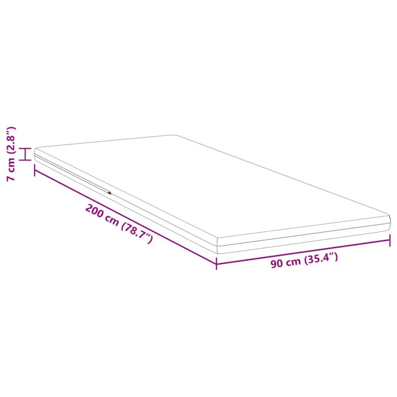 Nakładka na materac Biały 90 x 200 cm Tkanina żakardowa
