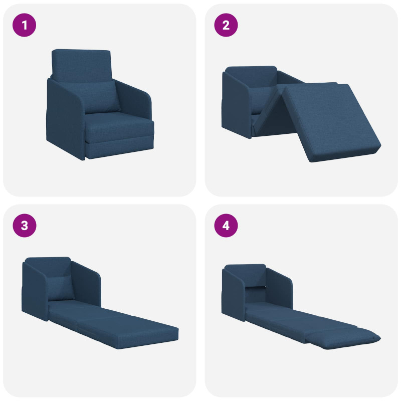 Sofa Bed 60cm Niebieski tkanina