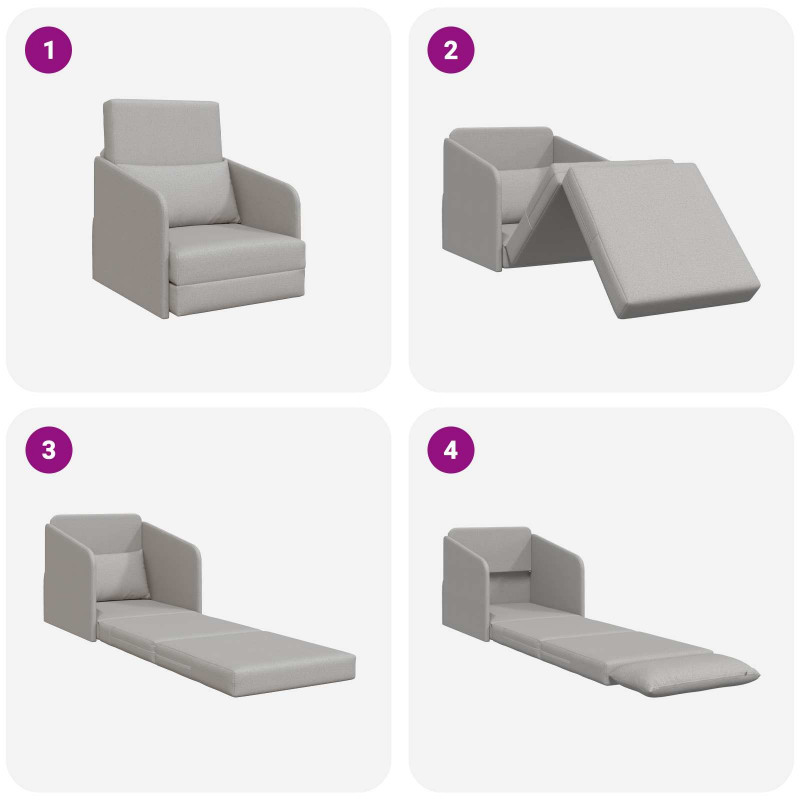 Sofa Bed 60cm Szary chmur tkanina