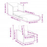 Sofa Bed 60cm Szary chmur tkanina