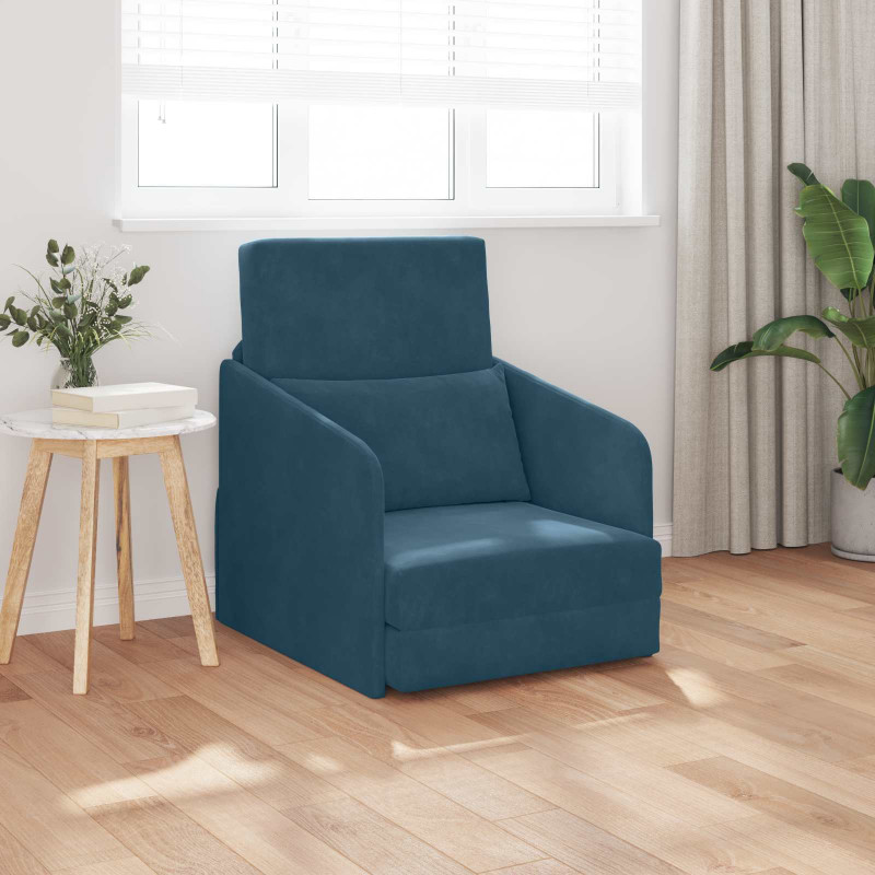 Sofa Bed Niebieski 65 x 80 x 83 cm Aksamit
