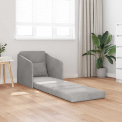 Sofa Bed Jasnoszary 65 x 80 x 83 cm Aksamit