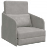 Sofa Bed Jasnoszary 65 x 80 x 83 cm Aksamit