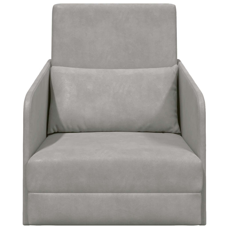 Sofa Bed Jasnoszary 65 x 80 x 83 cm Aksamit