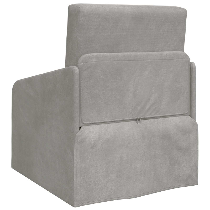Sofa Bed Jasnoszary 65 x 80 x 83 cm Aksamit