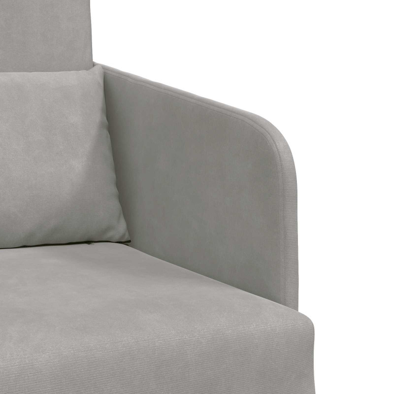 Sofa Bed Jasnoszary 65 x 80 x 83 cm Aksamit