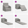 Sofa Bed Jasnoszary 65 x 80 x 83 cm Aksamit