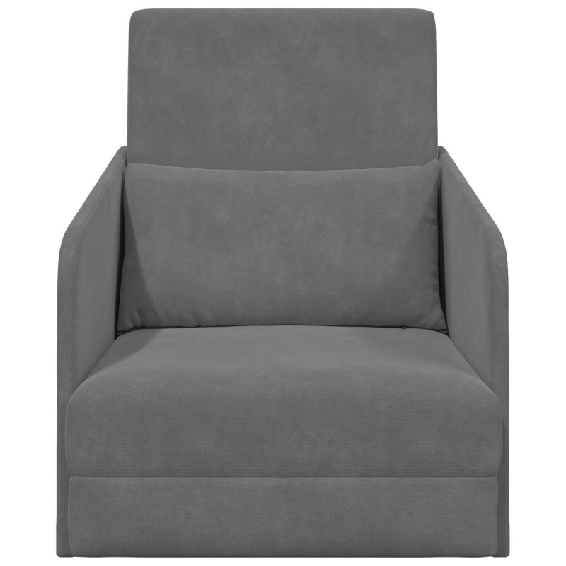Sofa Bed Ciemnoszary 65 x 80 x 83 cm Aksamit