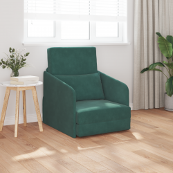 Sofa Bed Ciemna zieleń 65 x 80 x 83 cm Aksamit