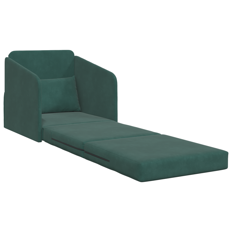 Sofa Bed Ciemna zieleń 65 x 80 x 83 cm Aksamit