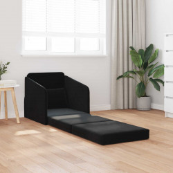 Sofa Bed Czarny 65 x 80 x 83 cm Aksamit