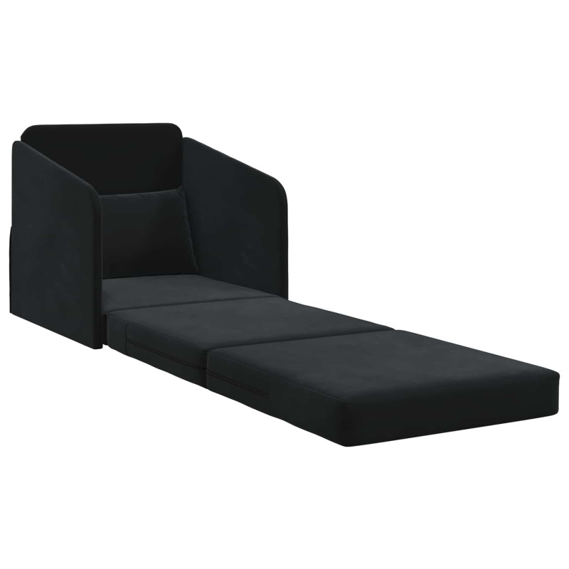 Sofa Bed Czarny 65 x 80 x 83 cm Aksamit