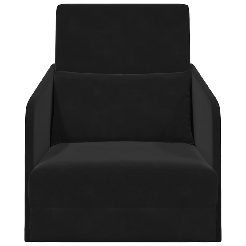 Sofa Bed Czarny 65 x 80 x 83 cm Aksamit
