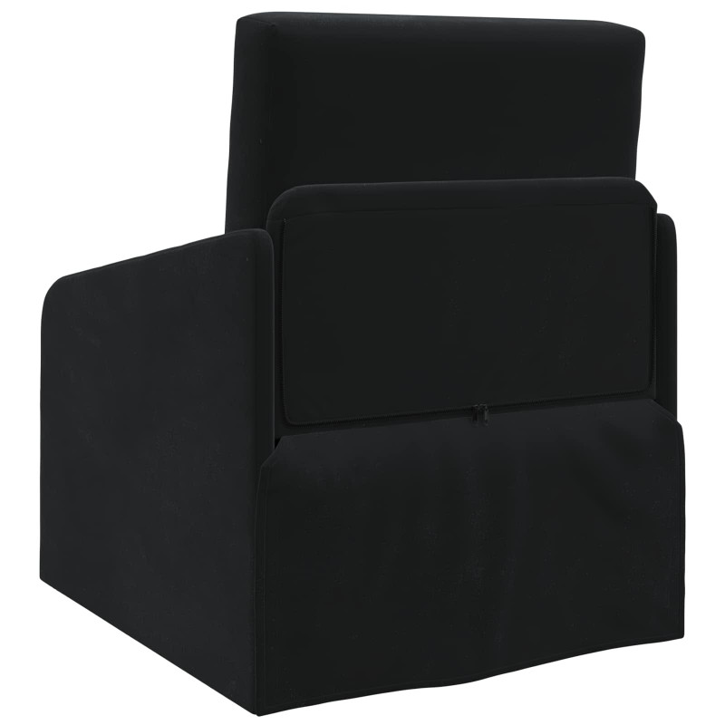 Sofa Bed Czarny 65 x 80 x 83 cm Aksamit