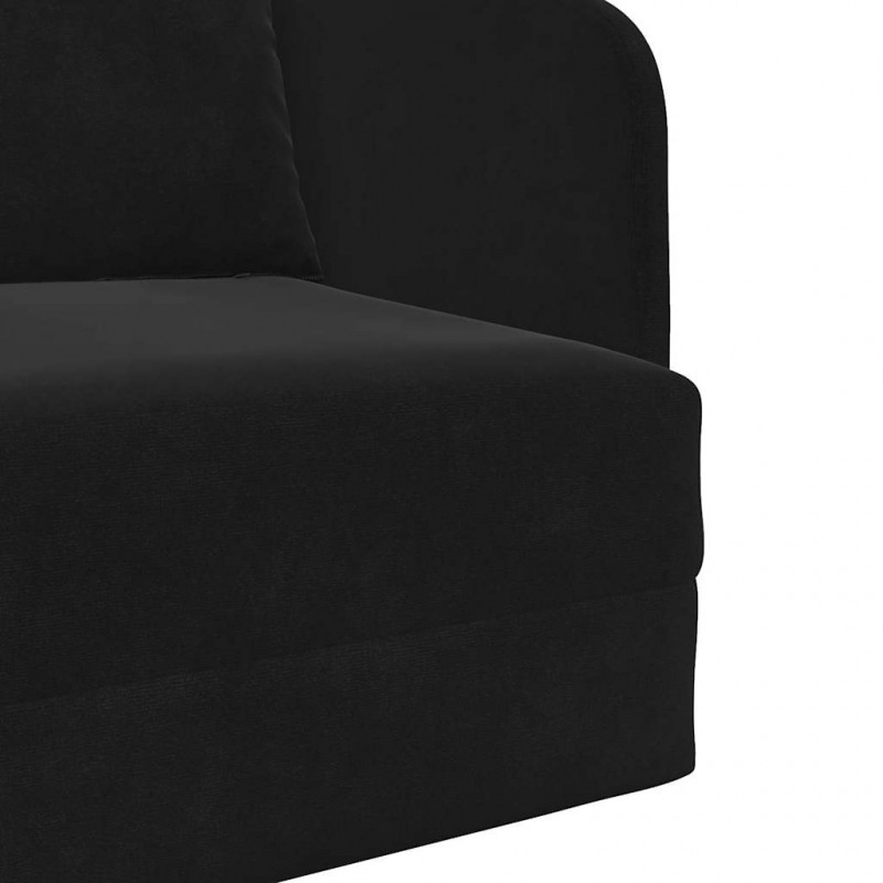 Sofa Bed Czarny 65 x 80 x 83 cm Aksamit