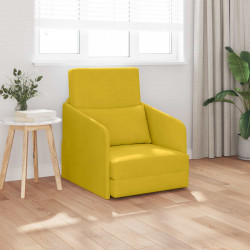 Sofa Bed Żółty 65 x 80 x 83 cm Aksamit