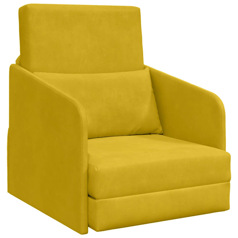 Sofa Bed Żółty 65 x 80 x 83 cm Aksamit