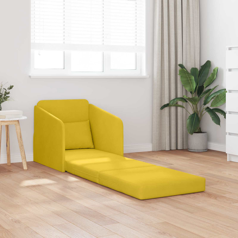 Sofa Bed Żółty 65 x 80 x 83 cm Aksamit