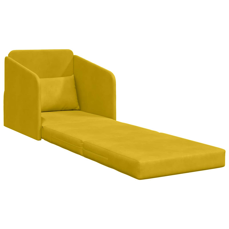 Sofa Bed Żółty 65 x 80 x 83 cm Aksamit