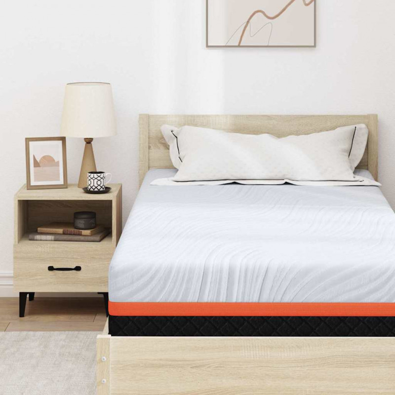 Materac Biały i szary 90 x 190 cm Tkanina żakardowa
