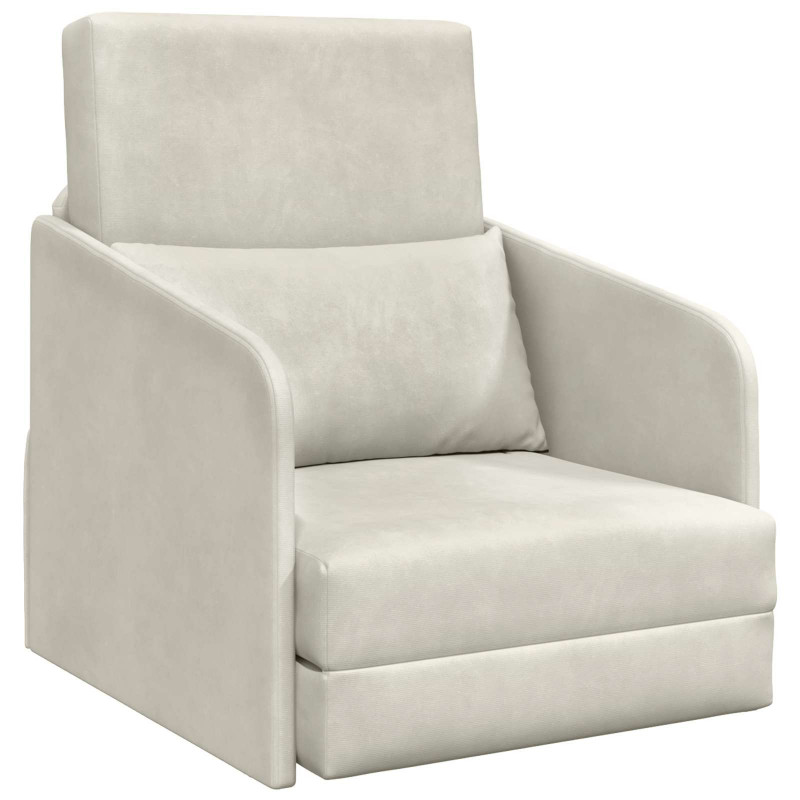 Sofa Bed Kremowy 65 x 80 x 83 cm Aksamit
