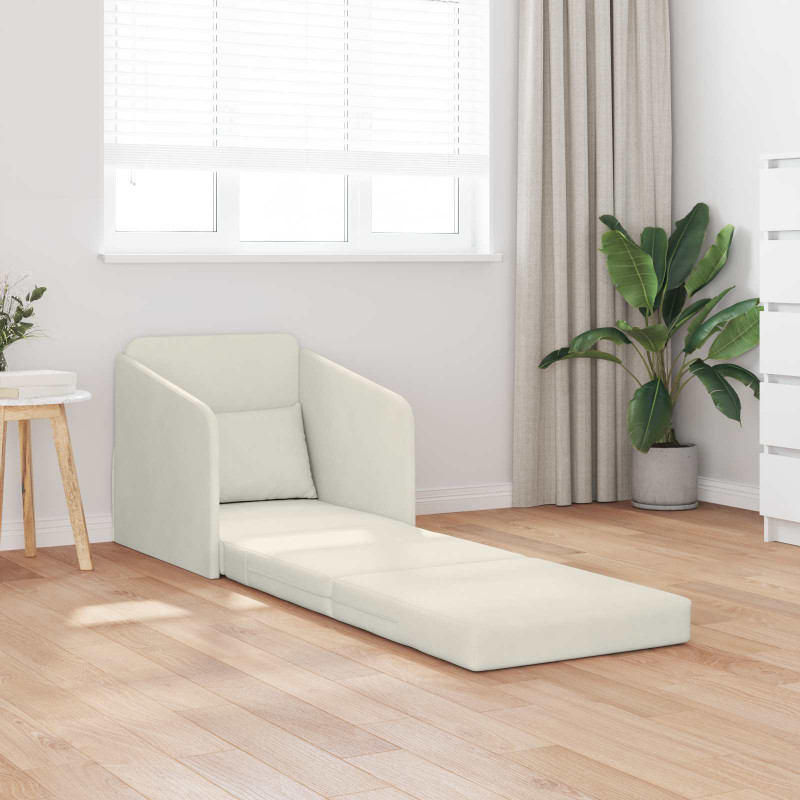 Sofa Bed Kremowy 65 x 80 x 83 cm Aksamit