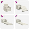 Sofa Bed Kremowy 65 x 80 x 83 cm Aksamit