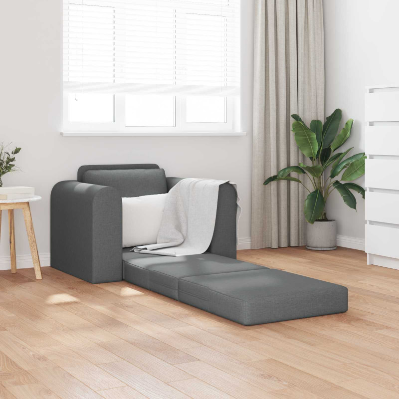 Sofa Bed Ciemnoszary 98 x 71 x 83 cm tkanina