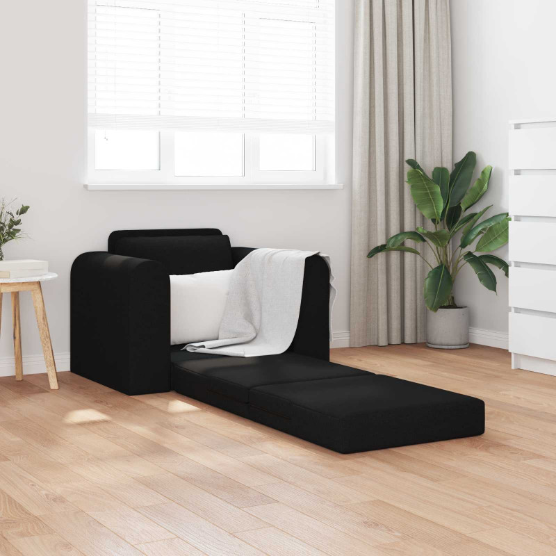 Sofa Bed Czarny 98 x 71 x 83 cm tkanina