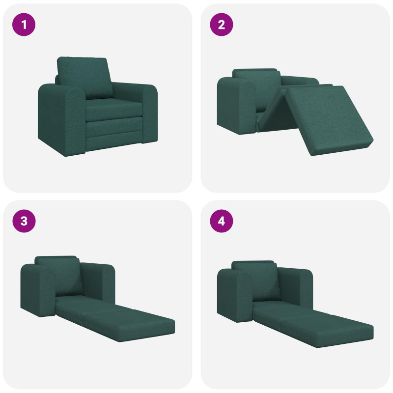 Sofa Bed Ciemna zieleń 98 x 71 x 83 cm tkanina