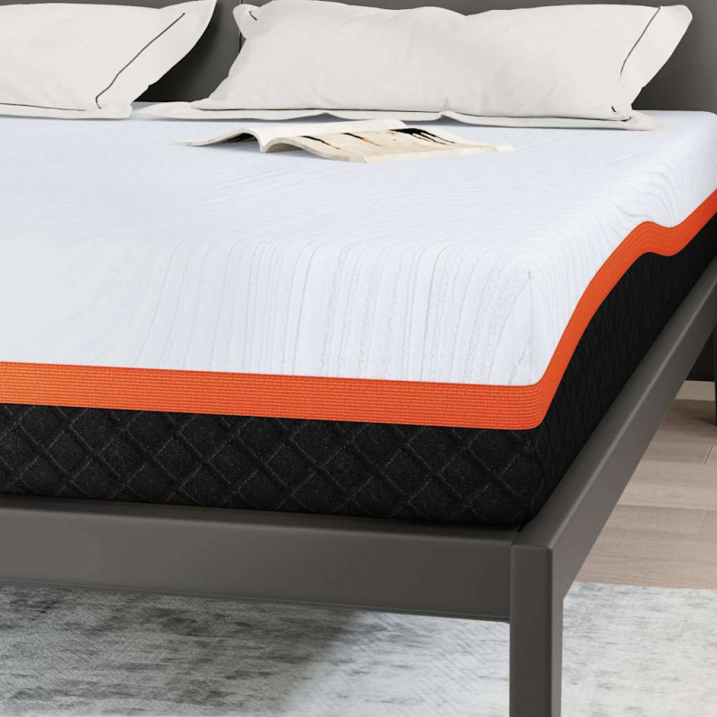 Materac Biały i szary 200 x 200 cm Tkanina żakardowa