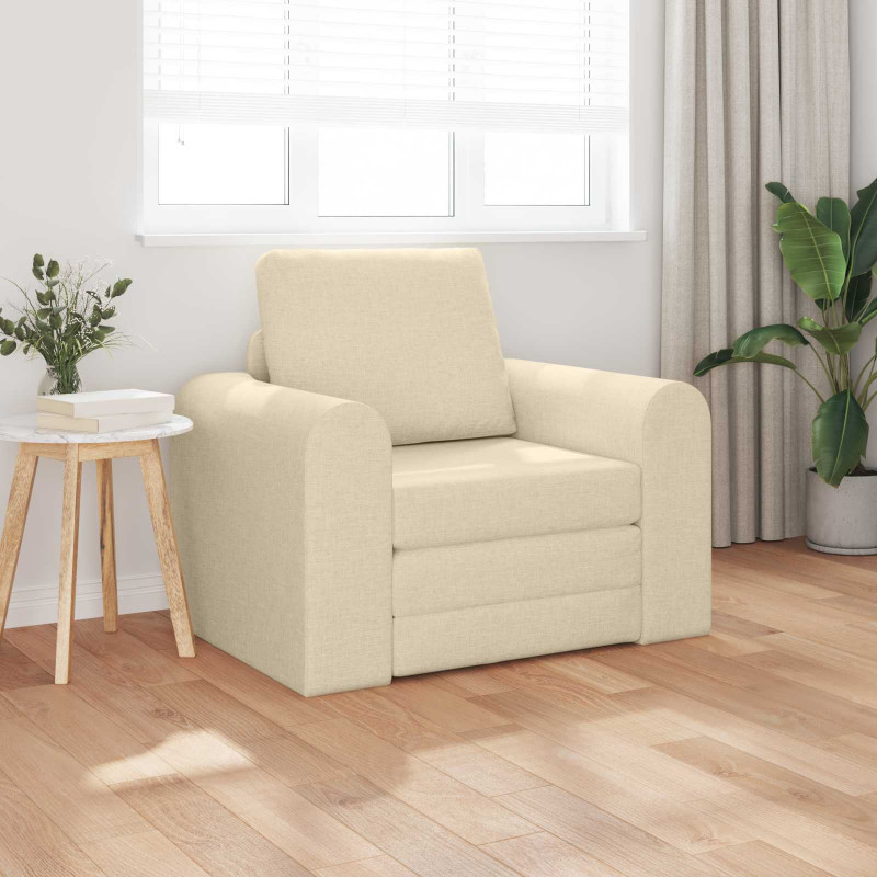 Sofa Bed Kremowy 98 x 71 x 83 cm tkanina