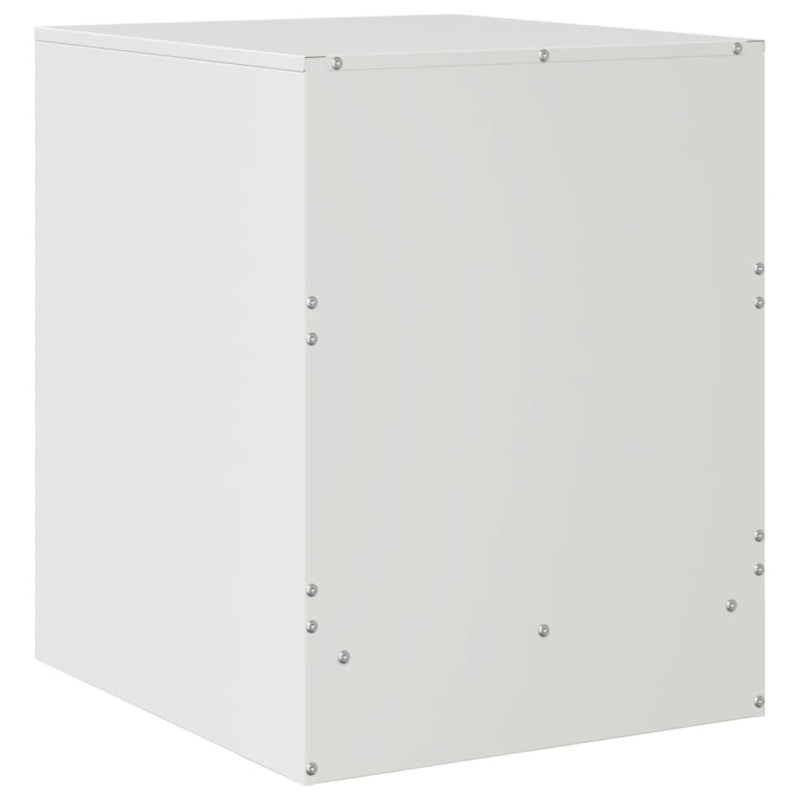 Szafki nocne, 2 szt., białe, 34,5x39x44 cm, stal