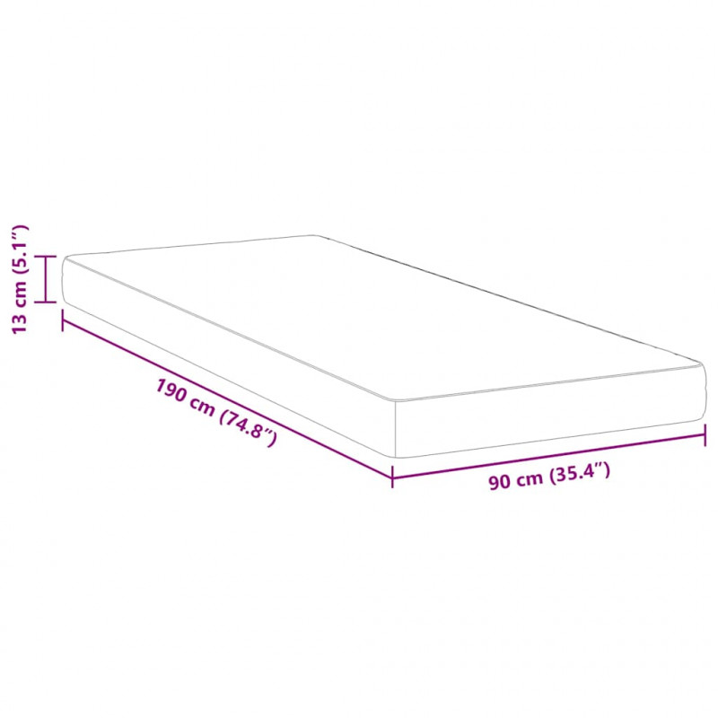 Materac Biały 90 x 190 cm Tkanina żakardowa